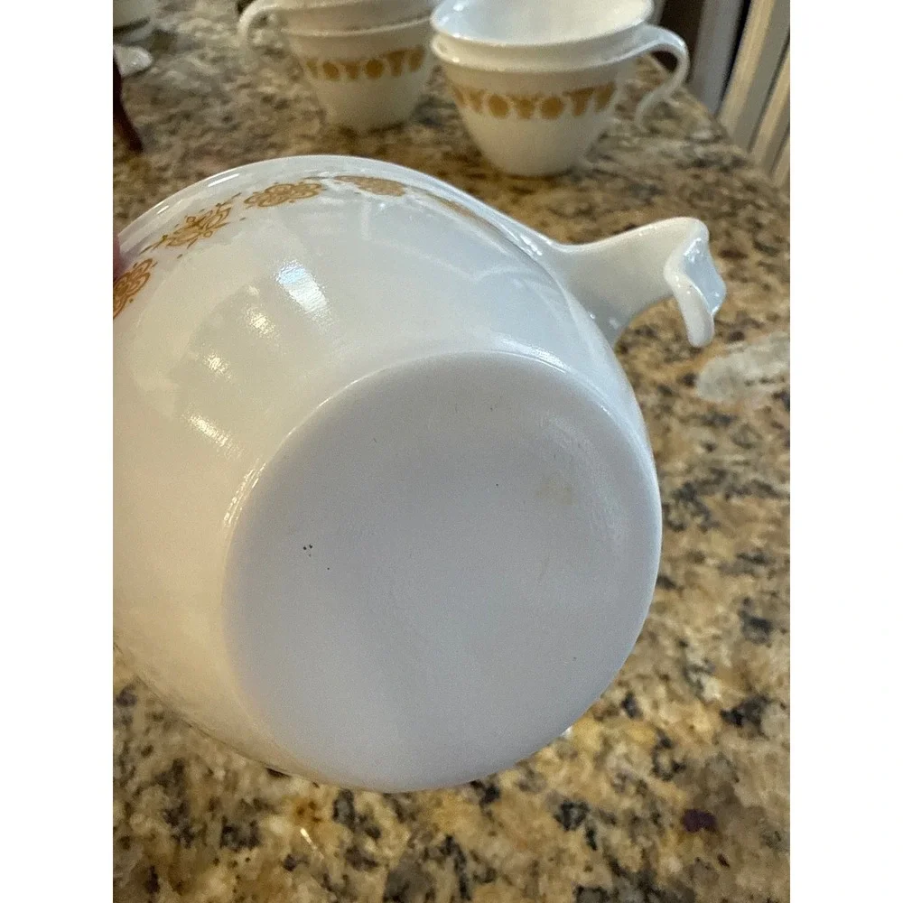 Vintage Pyrex Butterfly Gold Milk Glass Creamer Pour Spout 1970s Retro Kitchen
